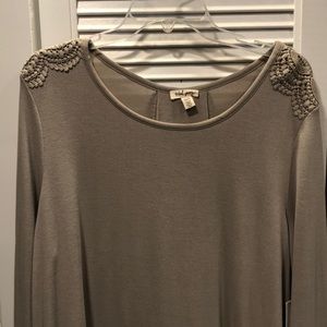 Tribal Jeans knit top with lace and tie accents